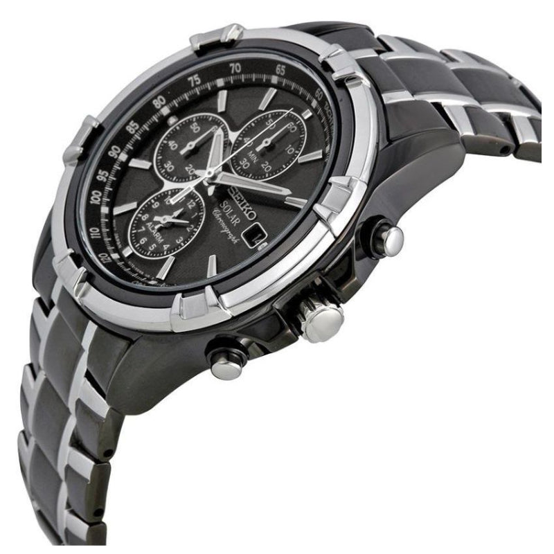 Essentials 43mm Solar Dial Black Ion Stainless Chronograph – Jewelers