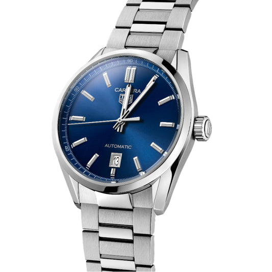 Tag Heuer Gents Carrera 39mm Automatic, Steel-Blue Dial