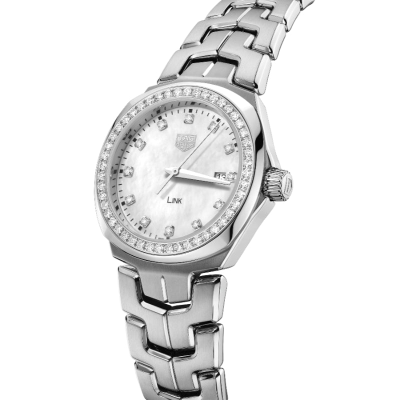 Tag Heuer Link 32mm Mother of Pearl and Diamond Quartz - White/Steel