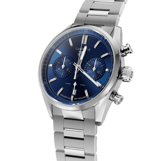 Tag Heuer Gents Carrera 42mm Automatic Chronograph - Blue/Steel