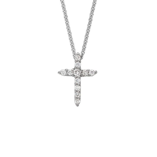 14k Gold Diamond Cross Pendant Necklace