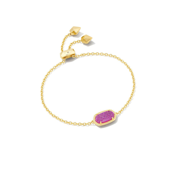 Kendra Scott Elaina Gold Delicate Adjustable Chain Bracelet in Mulberry  Drusy