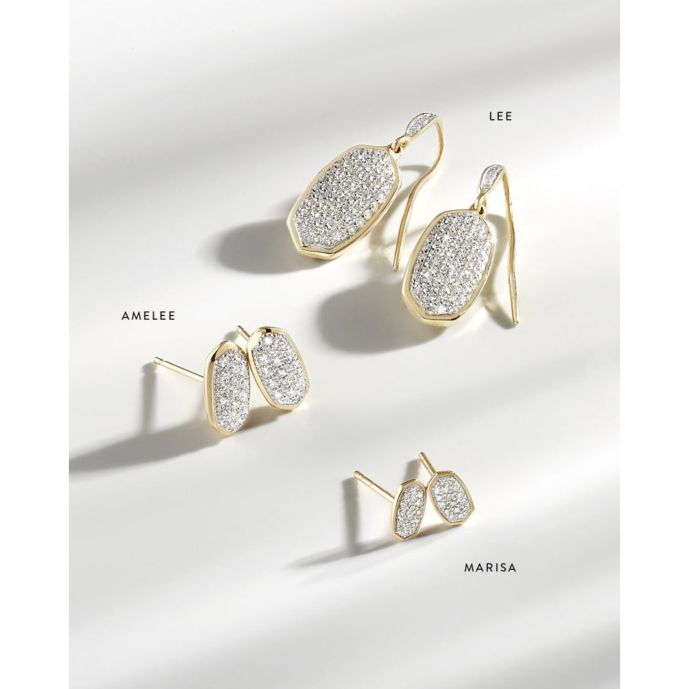 Kendra Scott Amelee 14k Gold Stud Earrings in Pave Diamond