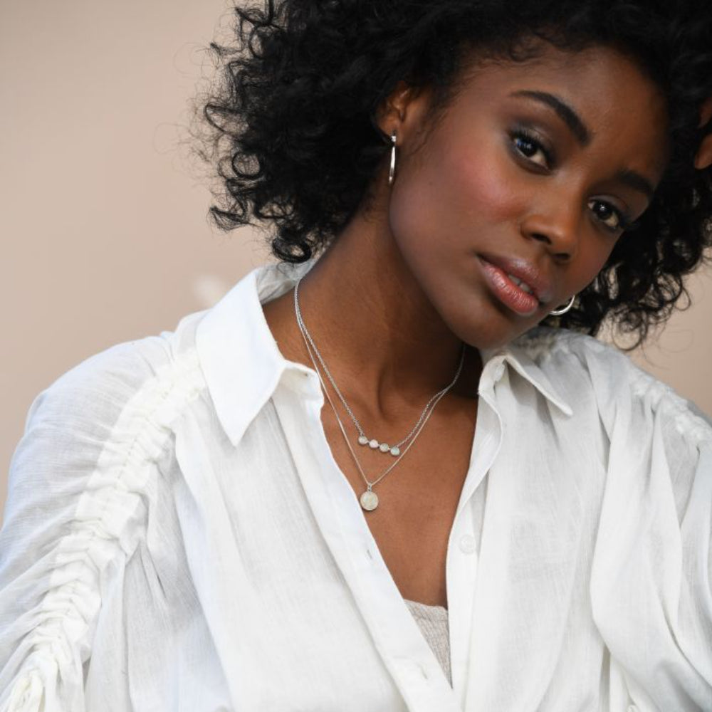 Dune Jewelry Sterling Silver Sandglobe Larimar Necklace