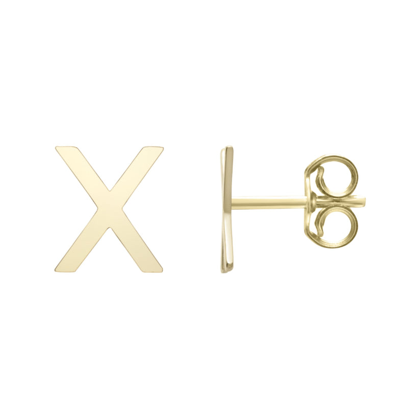 Gold Initial Stud Earring - 14kt
