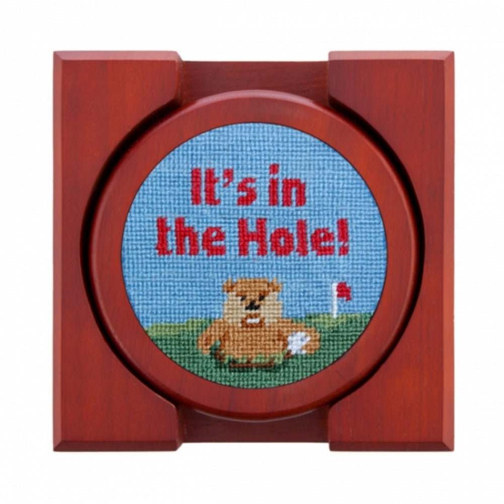 Smathers & Branson Gopher Golf Needlepoint Coaster Set