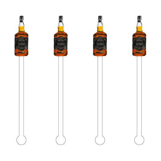 Bourbon Whiskey Acrylic Stir Sticks- Set of 4