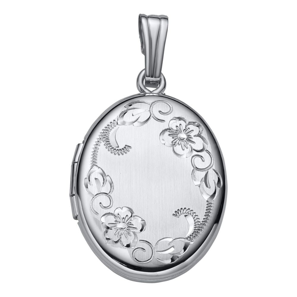 Sterling Silver Oval Locket Necklace 18"