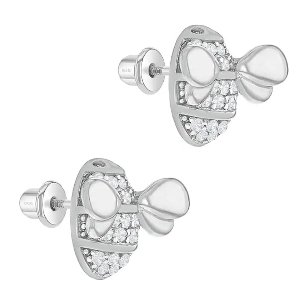 Children's Sterling Silver Buzz Bee Stud Earrings