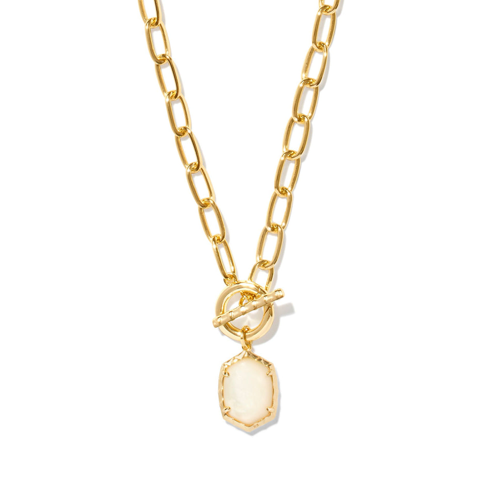 Kendra Scott Daphne Link and Chain Necklace In Ivory Mother Of Pearl