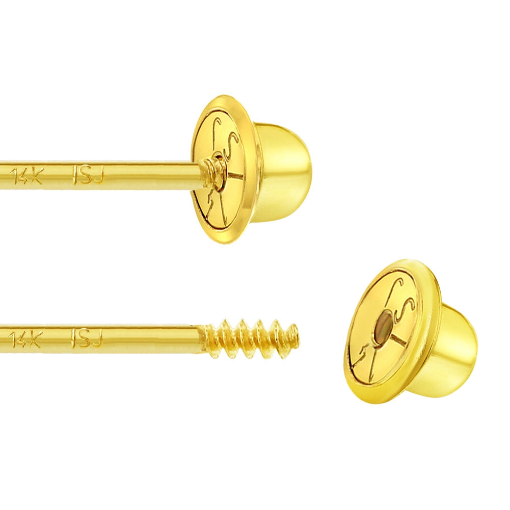 Children's 14K Yellow Gold 3mm Bezel CZ Stud Earrings