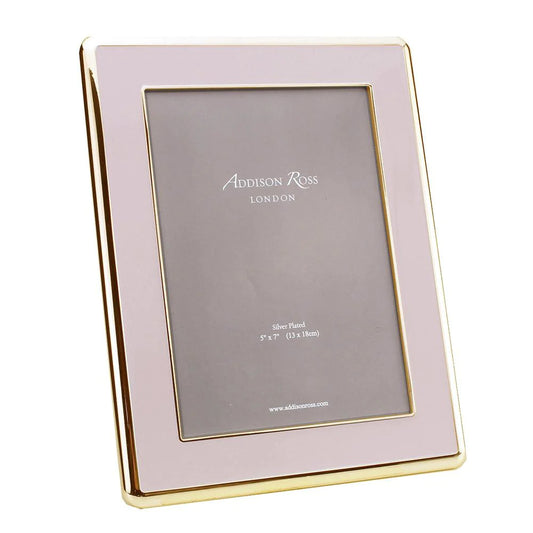 Addison Ross Curved Enamel Frame - Gold & Pale Pink
