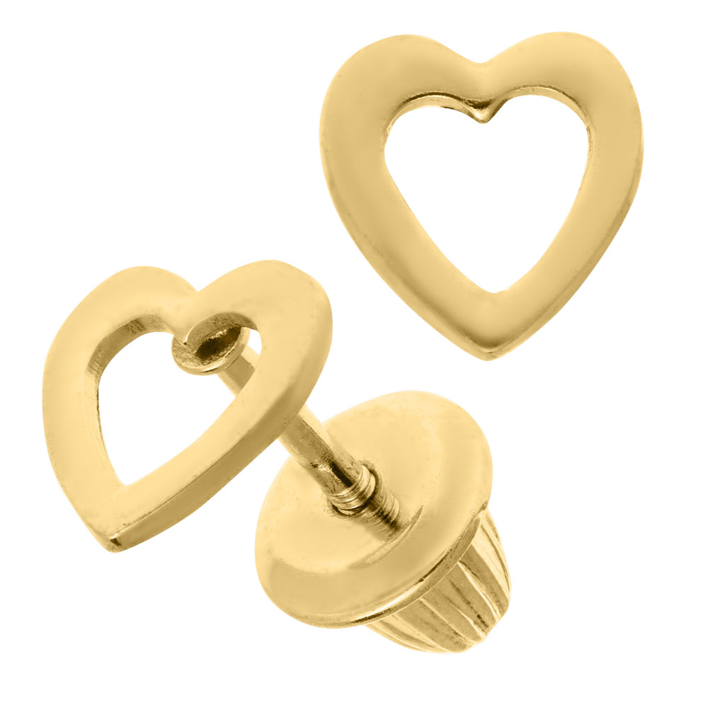 Children's 14k Gold Heart Earrings