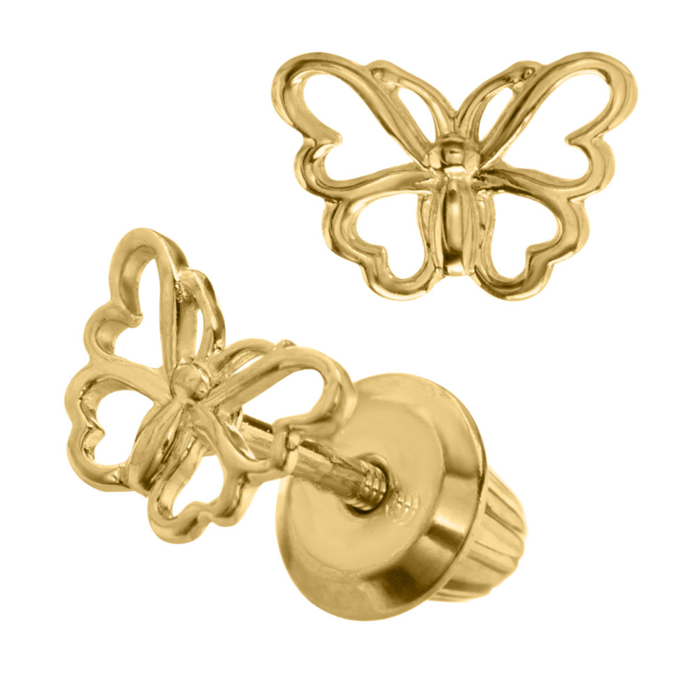 14Y Children's Gold Butterfly Earrings