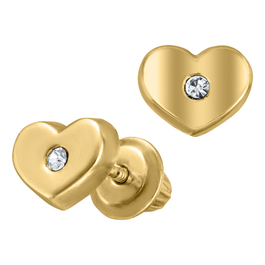 Children's 14k Gold Heart Earrings