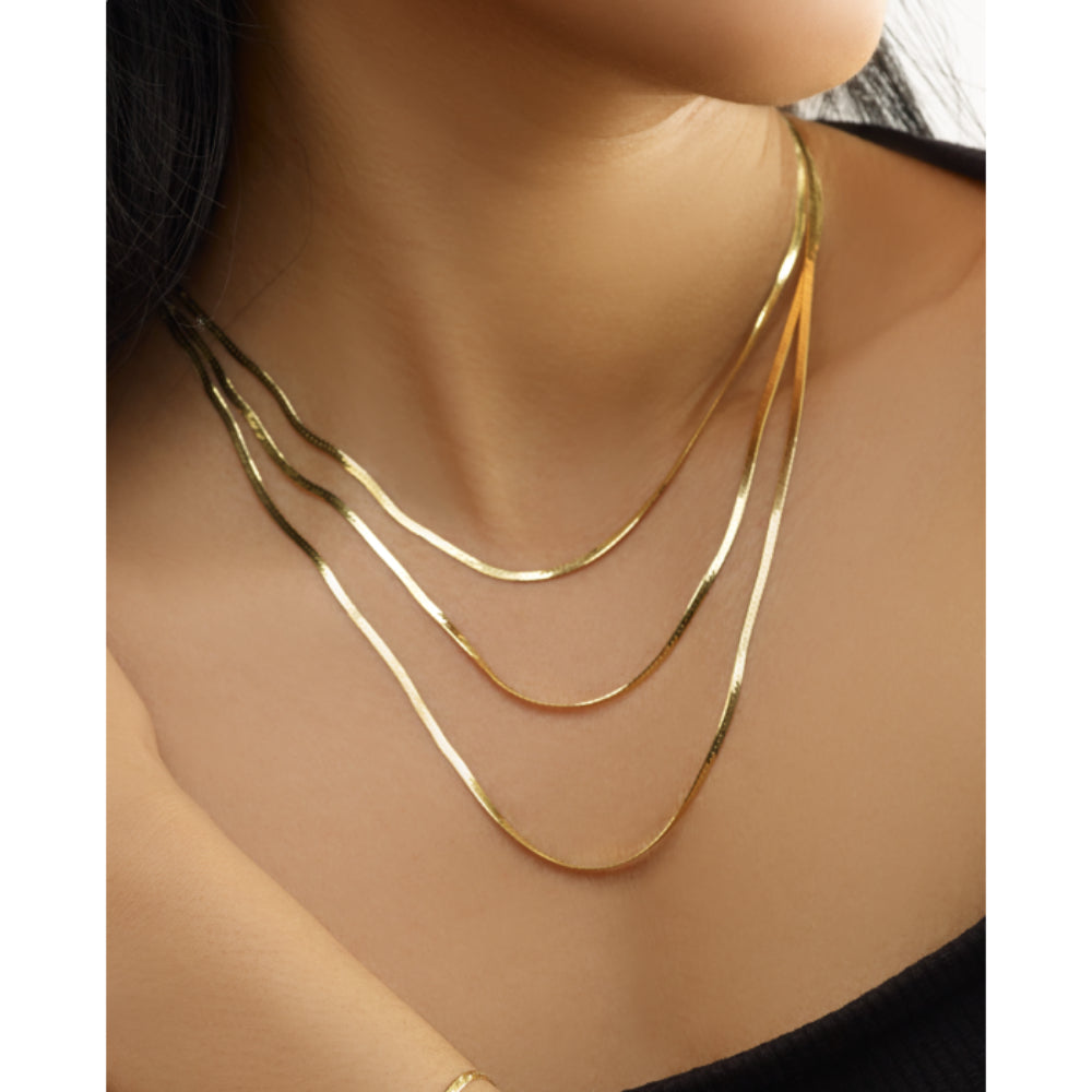 14k Multi-strand Herringbone Necklace
