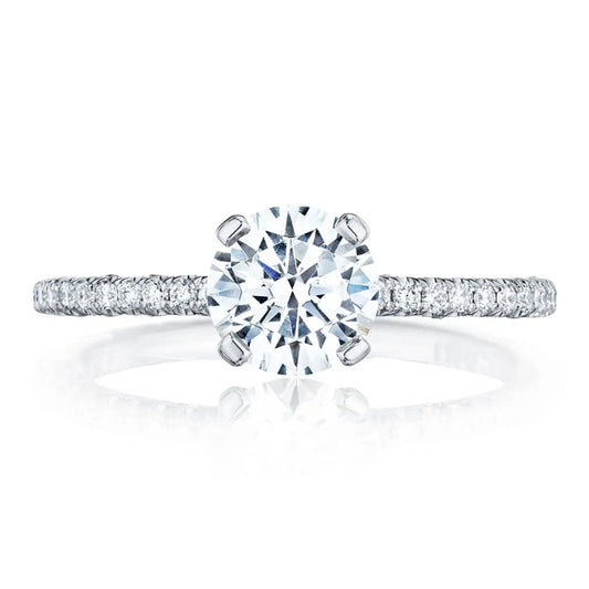 Tacori Petite Crescent 18kw Round Solitaire Engagement Ring