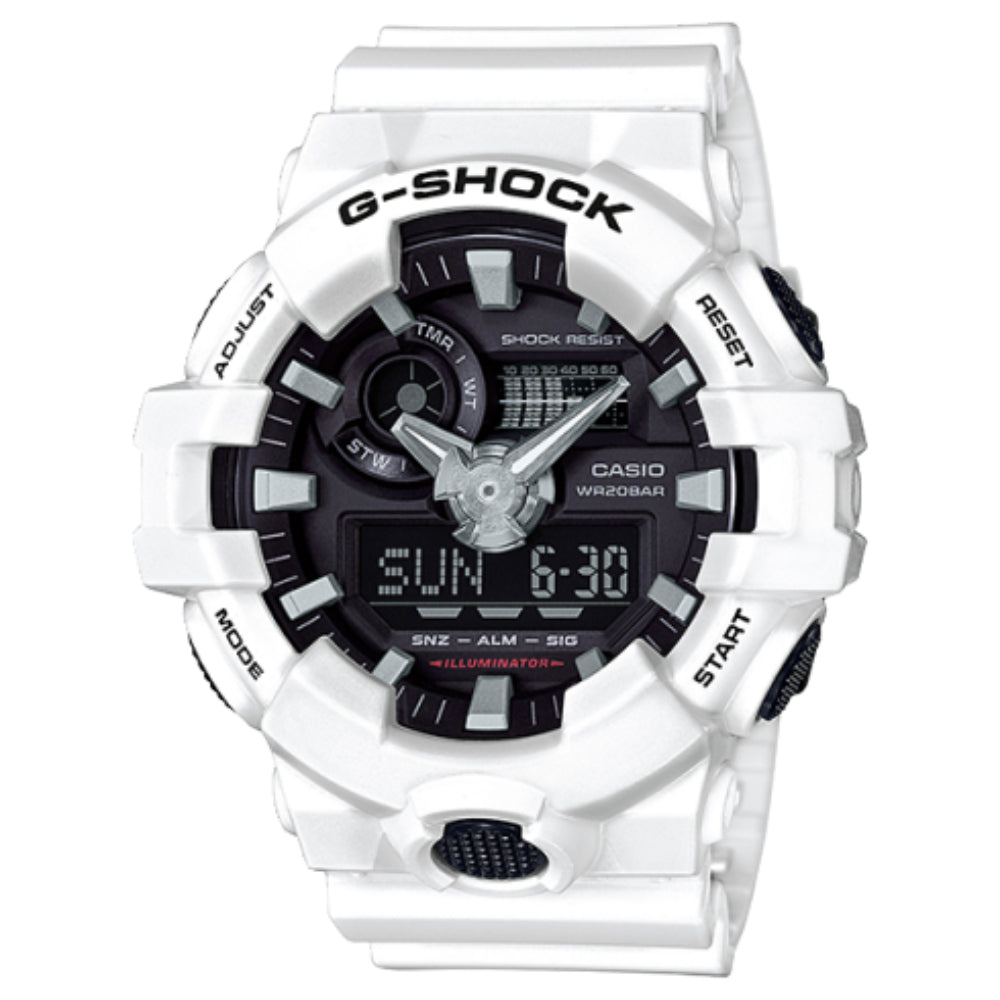 G- Shock Analog Digital Front Button Black/White GA700-7A