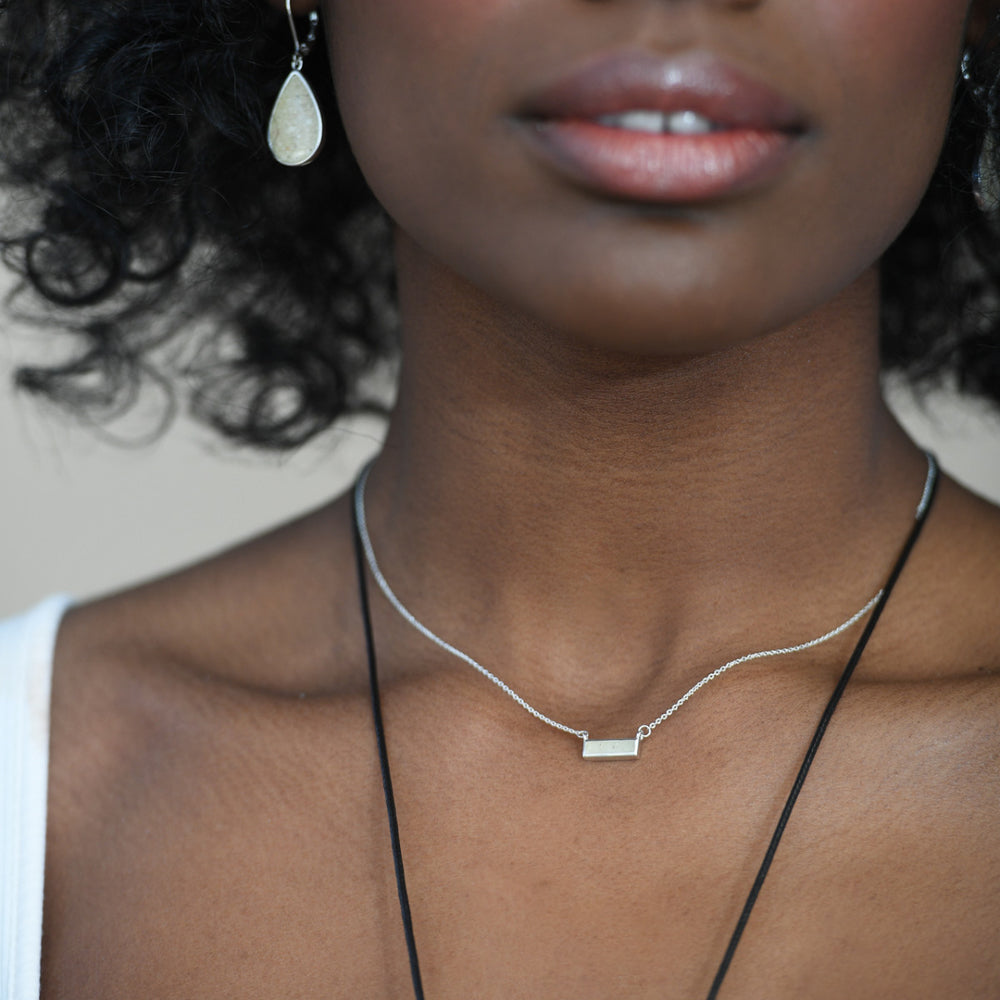 Dune Jewelry Sterling Silver Delicate Dune Bar Necklace