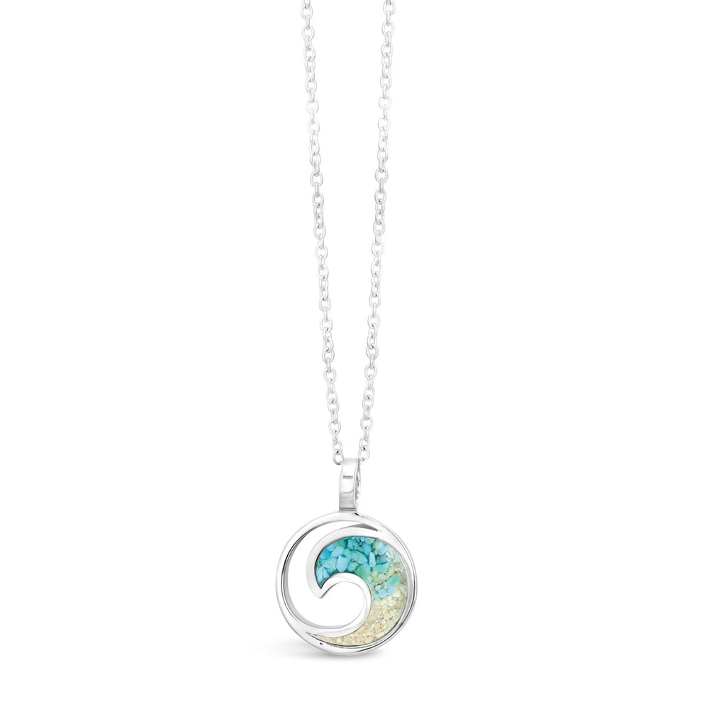 Dune Jewelry Sterling Silver Turquoise Gradient Wave Necklace