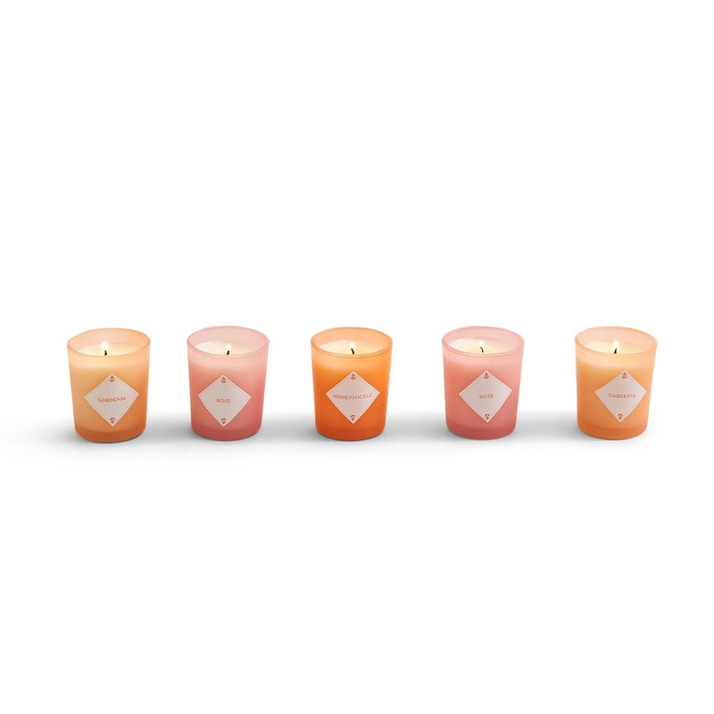 Two's Company Fleurette Set of 5 Scented Candles in Gift Box