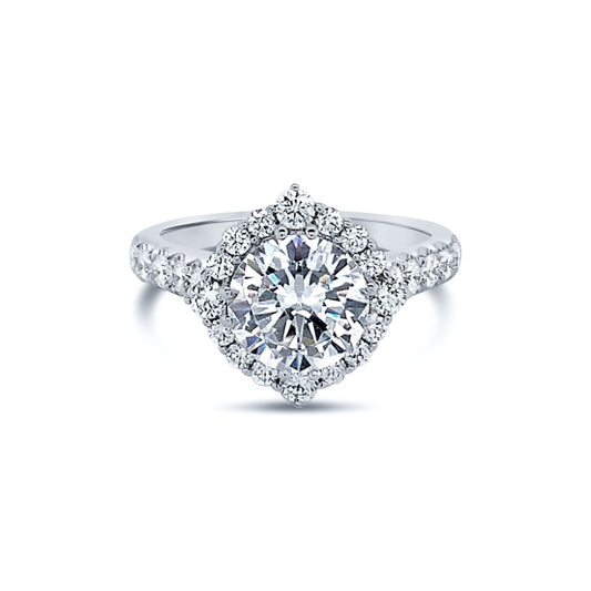 Jack Kelége Platinum Round Diamond Engagement Ring