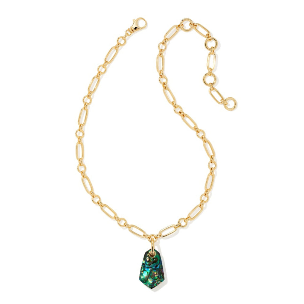 Kendra Scott Ashlyn Gold Long Pendant Necklace In Abalone