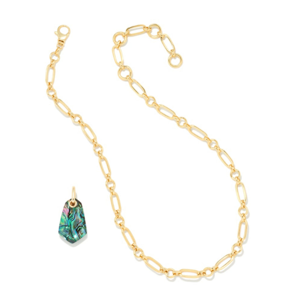 Kendra Scott Ashlyn Gold Long Pendant Necklace In Abalone