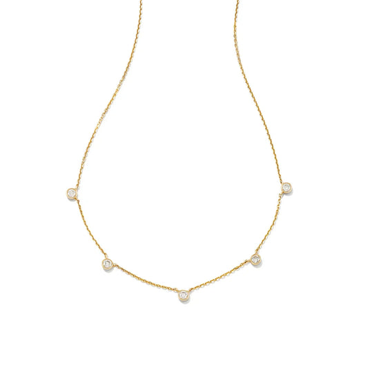 Kendra Scott Audrey 14k Gold Strand Necklace in White Diamond