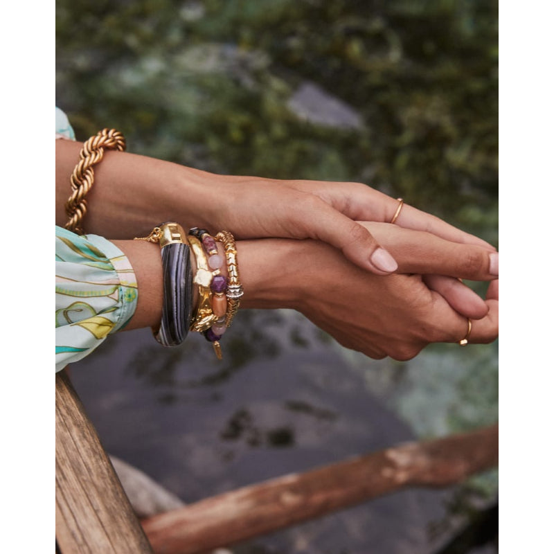 Kendra Scott Beaded Shiva Gold Stretch Bracelet in Plum Mix – Smyth Jewelers