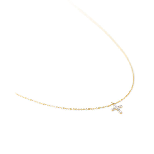 Kendra Scott Cross 14k Gold Pendant Necklace in White Diamond