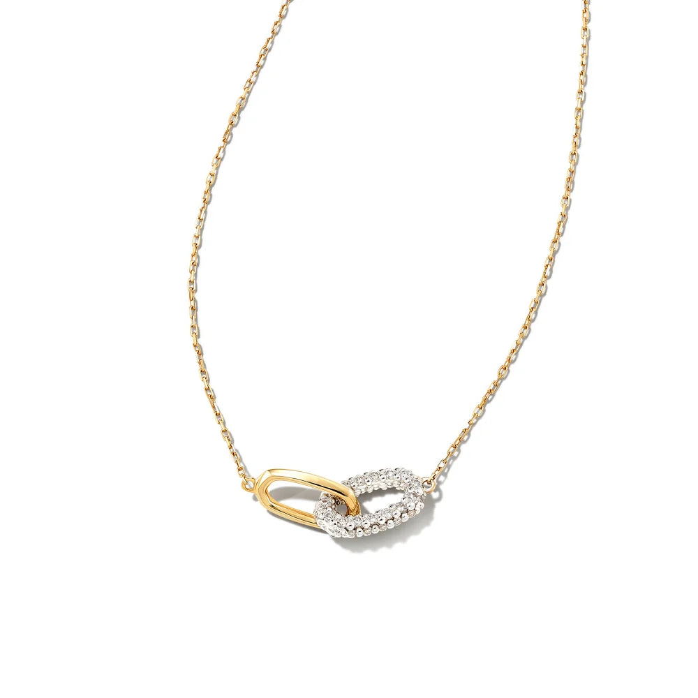 Kendra Scott Elisa Interlocking Pendant Necklace in White Diamond