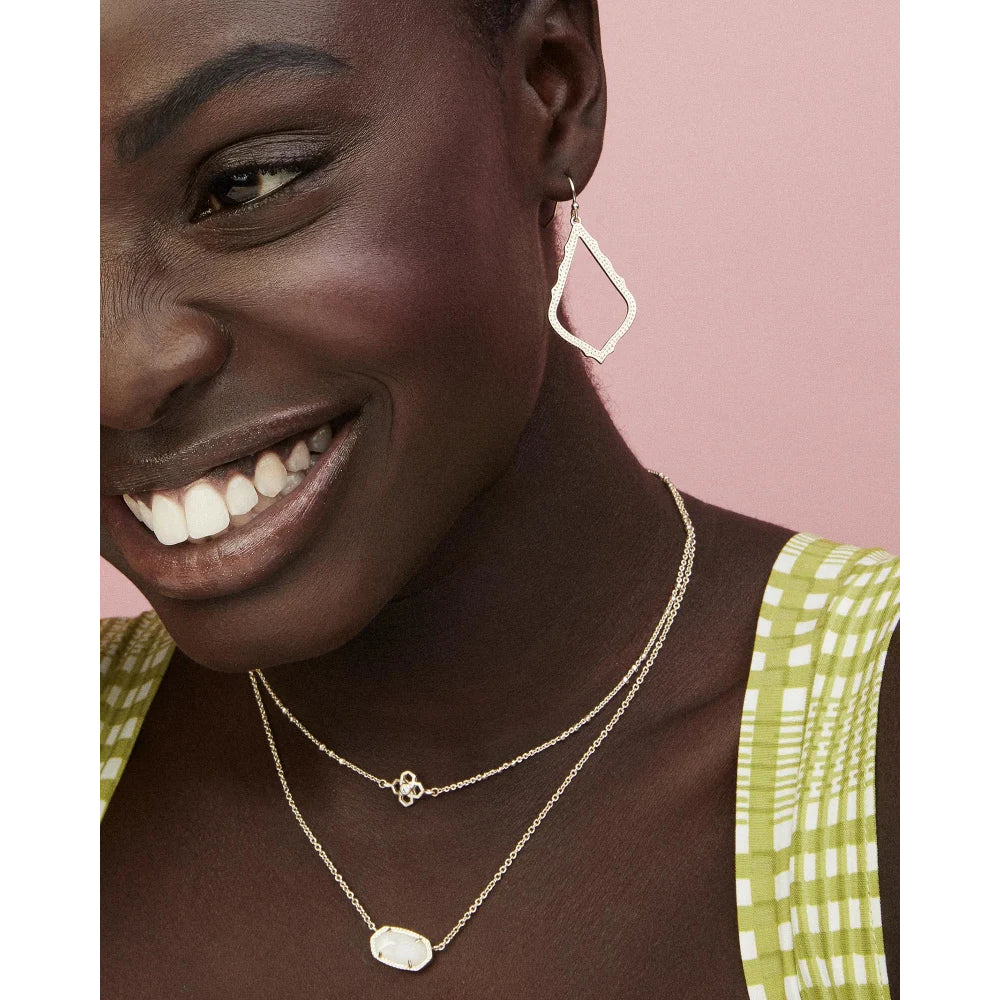 Kendra Scott Elisa Silver Pendant Necklace in Iridescent Drusy •  Impressions Online Boutique