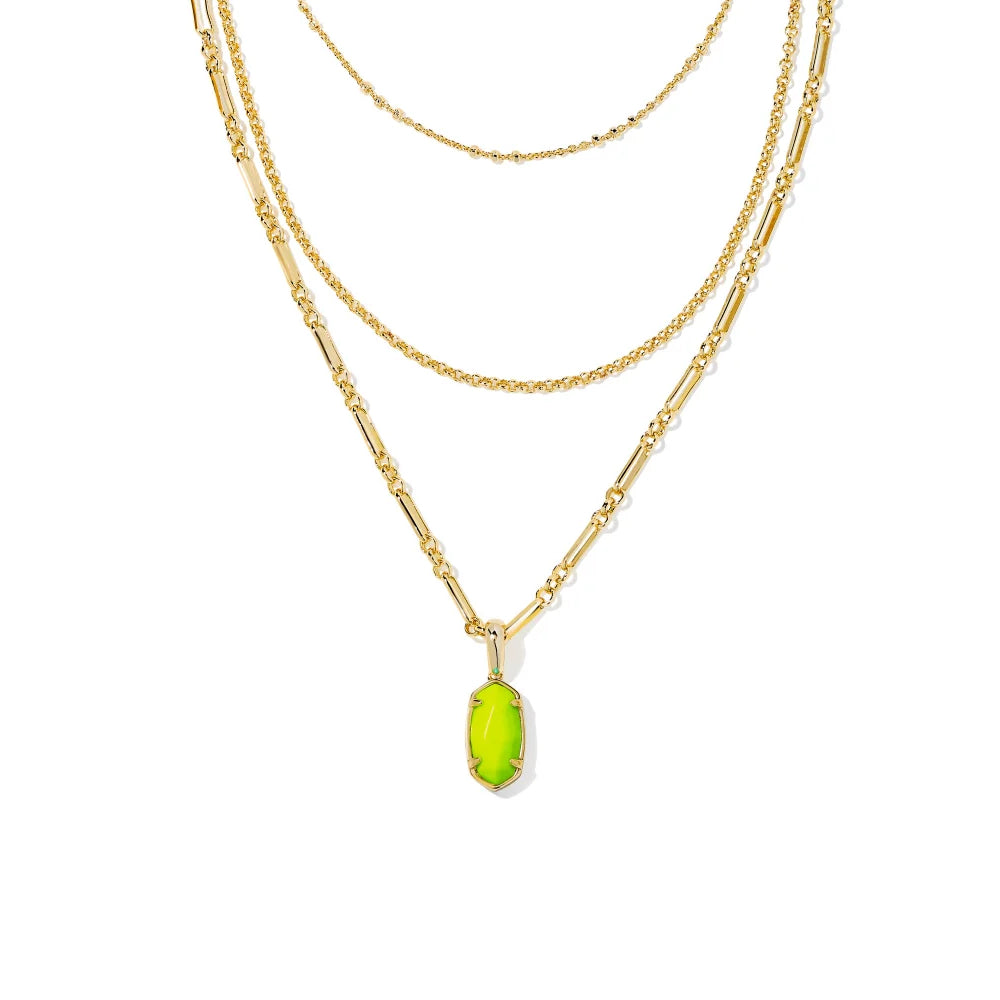 Kendra Scott Elisa Gold Triple Strand Necklace - Neons