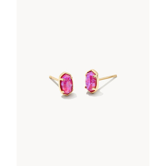 Kendra Scott Emilie Gold Stud Earrings in Plum Kyocera Opal