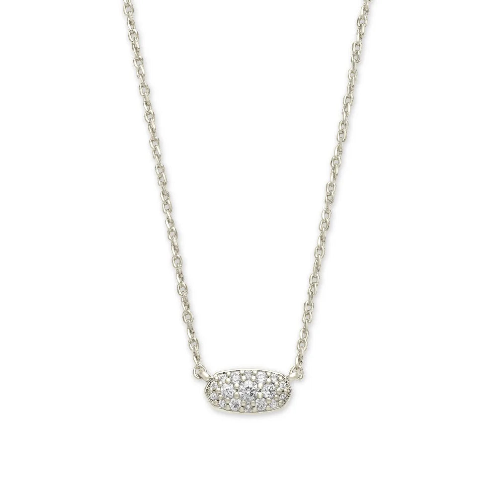 Kendra Scott Grayson Pendant Necklace in White Crystal