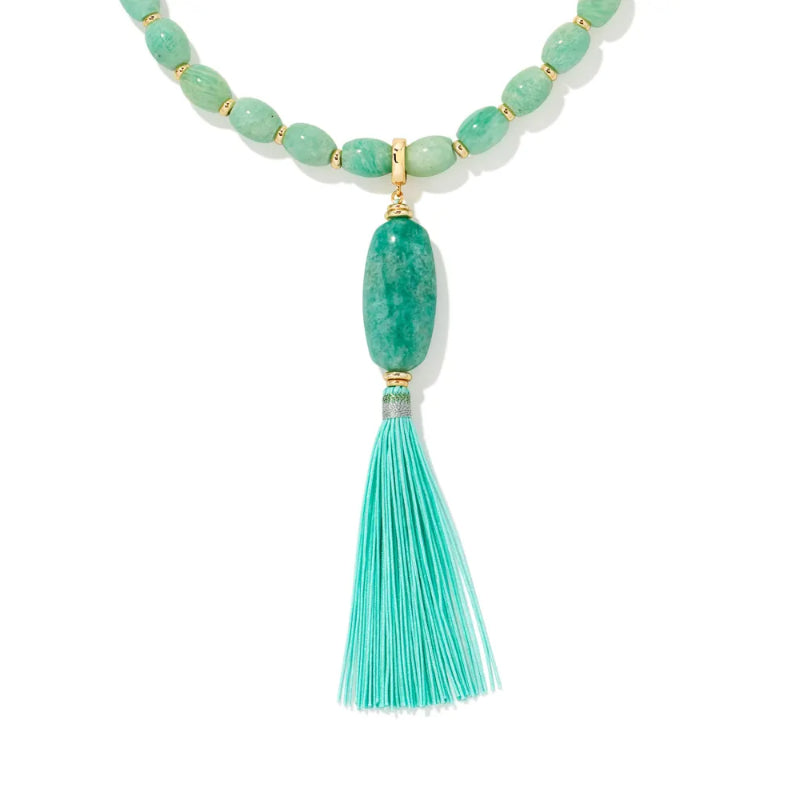 Kendra Scott Insley Convertible Gold Long Pendant Necklace in Teal Mix