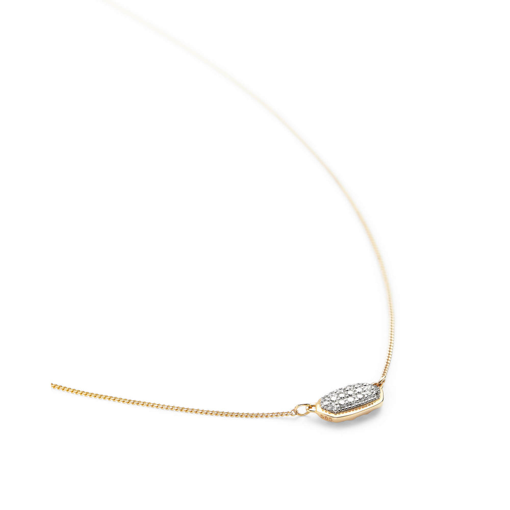 Kendra Scott Lisa 14k Gold Pendant Necklace in Pave White Diamond