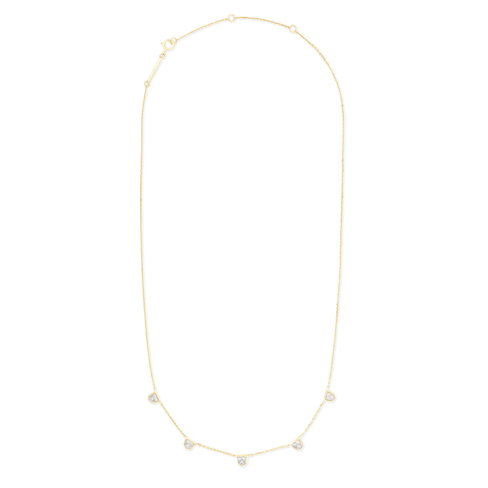 Kendra Scott Shannon 14k Gold Collar Necklace in White Diamond