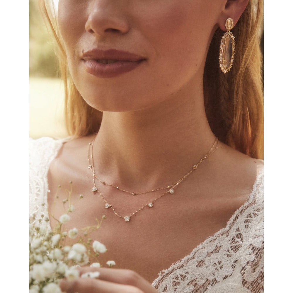 El actual cuestionario Propio Kendra Scott Shannon 14k Gold Collar Necklace in White Diamond – Smyth  Jewelers