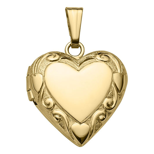 14k Heart Locket Pendant Necklace, 18"
