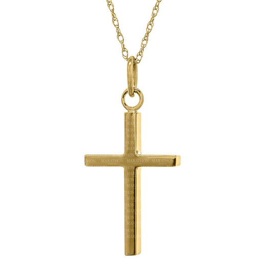 14K Gold Shadow Cross Necklace