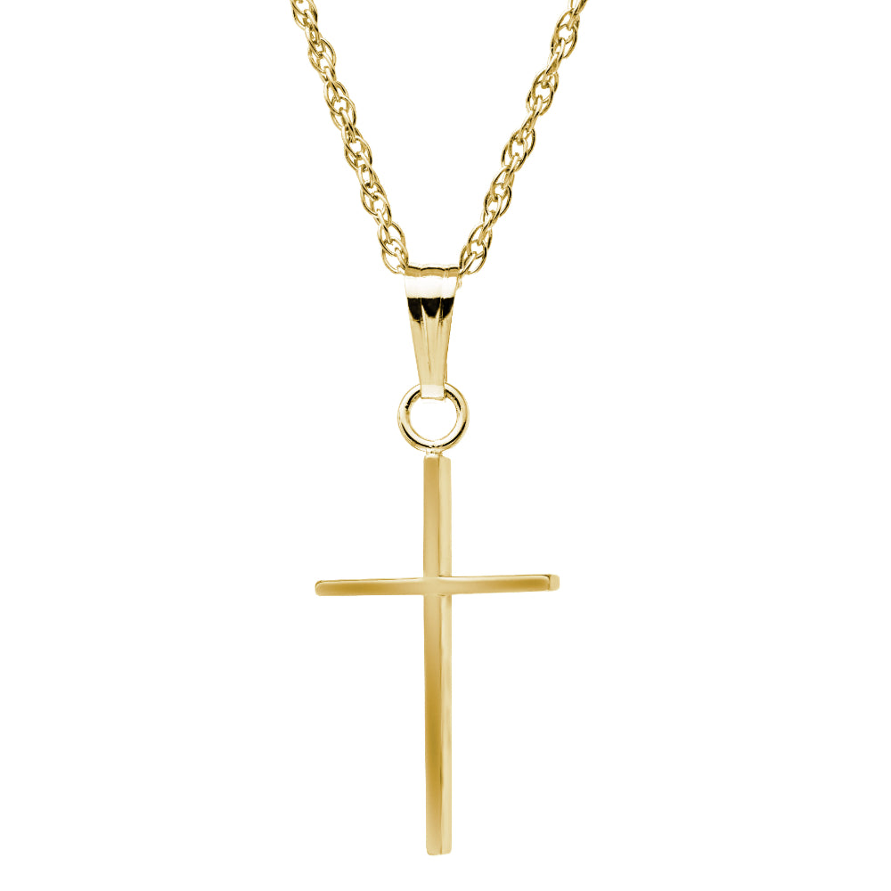 14k Gold Cross Necklace 18"