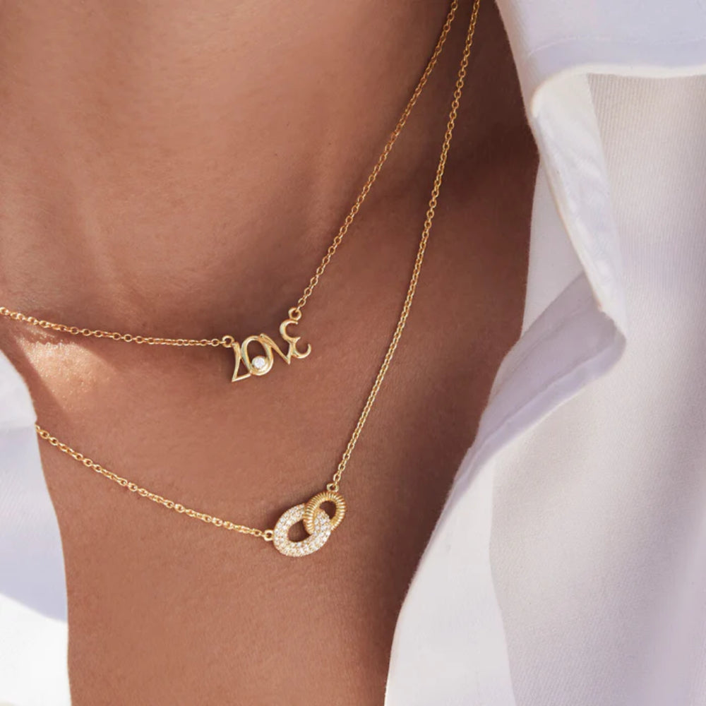 Judith Ripka 18k Eros Love Necklace with Diamonds