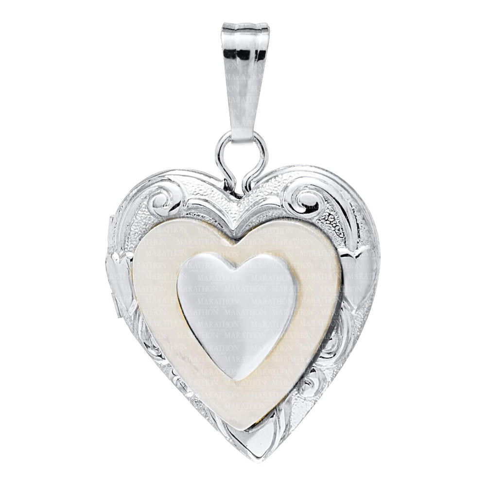Children's Mother of Pearl Heart Locket Necklace