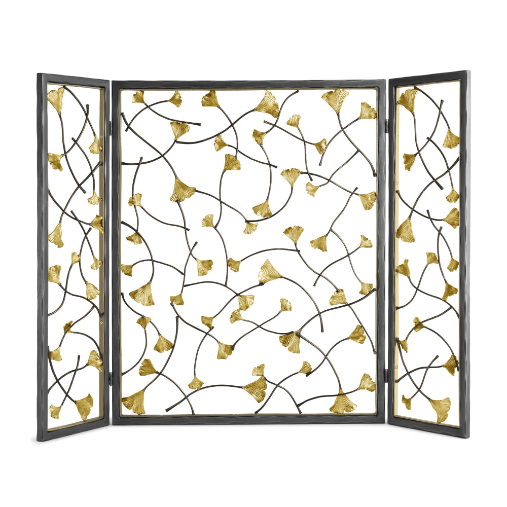 Michael Aram Golden Ginkgo Decorative Fireplace Screen *In-Store Pickup Only*