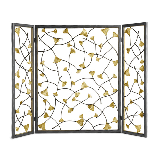 Michael Aram Golden Ginkgo Decorative Fireplace Screen *In-Store Pickup Only*