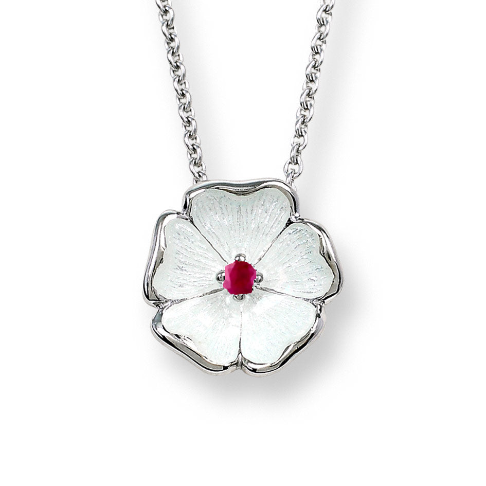 Nicole Barr White Rose Necklace