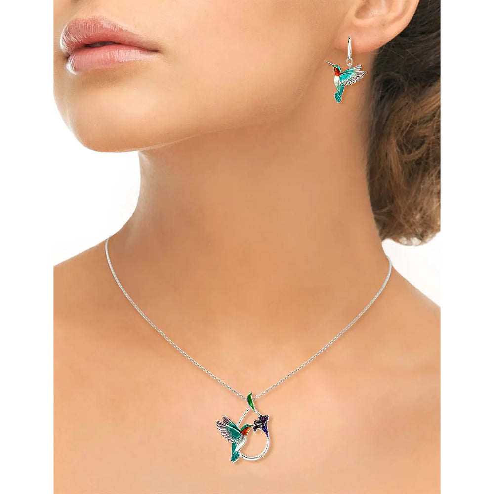 Nicole Barr Turquoise Hummingbird Necklace