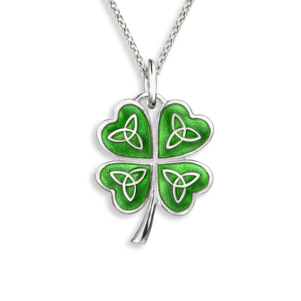 Nicole Barr Green Cloverleaf Celtic Cross Necklace